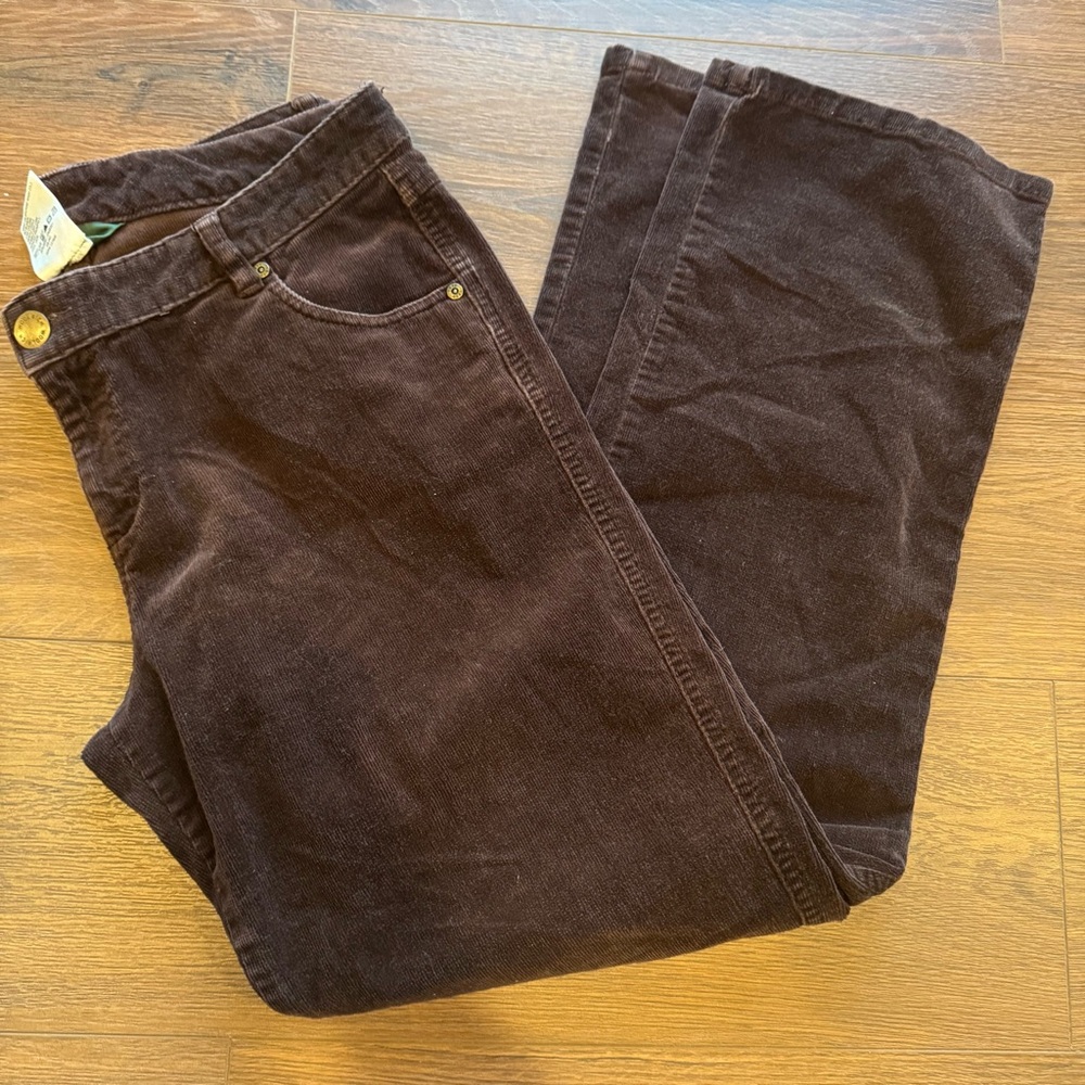 WOOLRICH Corduroy Women's Dark Loren‎  Brown Straight Leg 5 Pocket Size 10